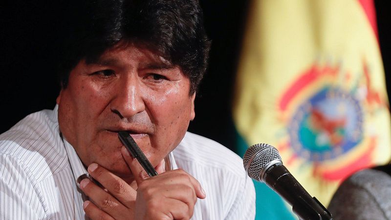 El expresidente de Bolivia Evo Morales durante una rueda de prensa en Buenos Aires (Argentina). EFE/Juan Ignacio Roncoroni