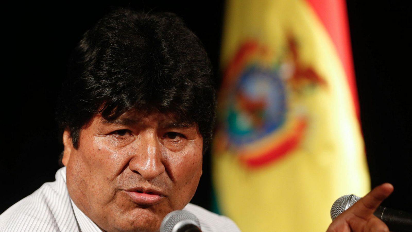 El expresidente de Bolivia Evo Morales durante una rueda de prensa en Buenos Aires, Argentina, el 19 de diciembre de 2019.