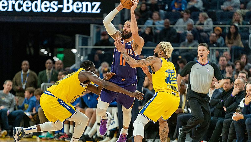 Ricky Rubio, en el partido contra los Warriors.