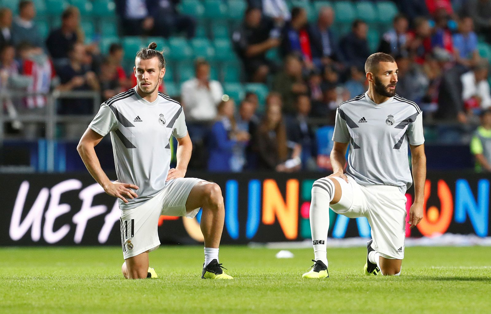 Imagen de archivo de los delanteros del Real Madrid Gareth Bale y Karim Benzema.