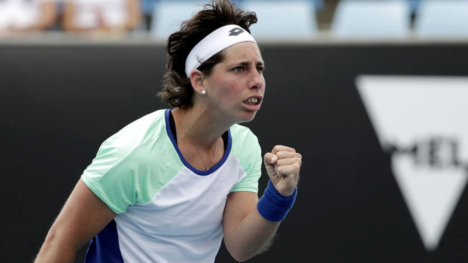 Carla Suárez, en un reciente partido del Open de Australia.