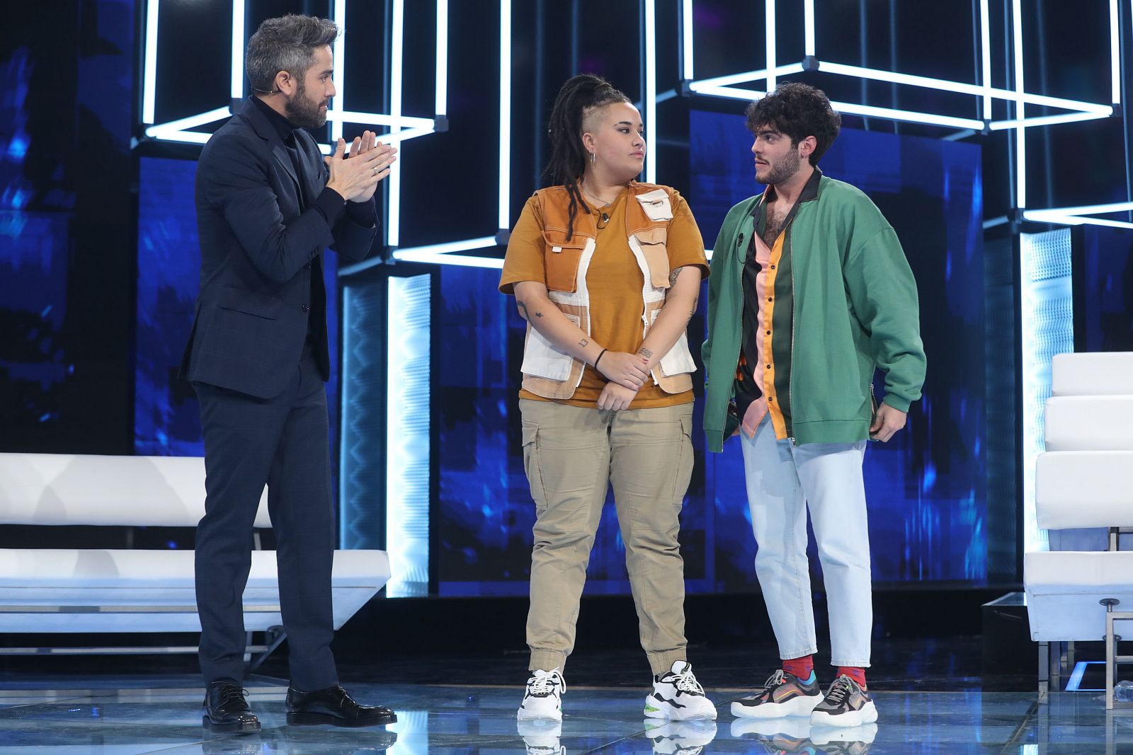 Roberto Leal junto a Eli y Rafa, nominados de la semana