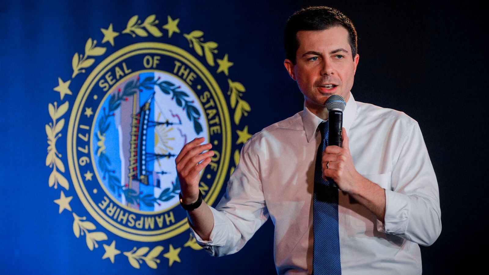 Pete Buttigieg, en un acto electoral este martes en New Hampshire