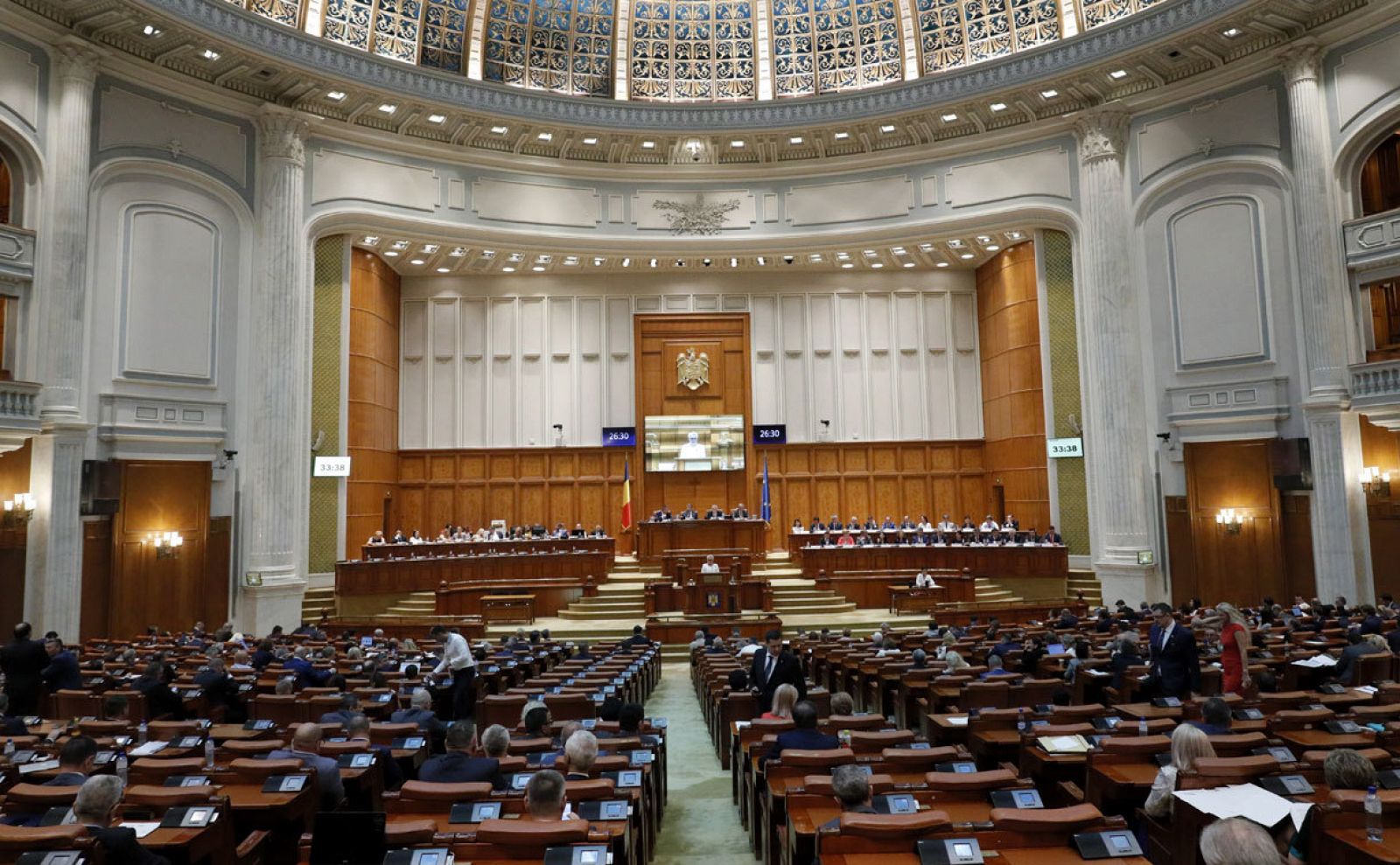Imagen de una sesión del Parlamento rumano en Bucarest.