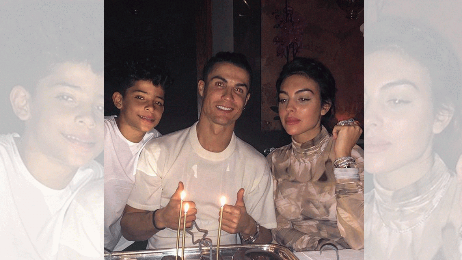 Cristiano Ronaldo, su hijo y Georgina Rodríguez posan en el cumpleaños de CR7