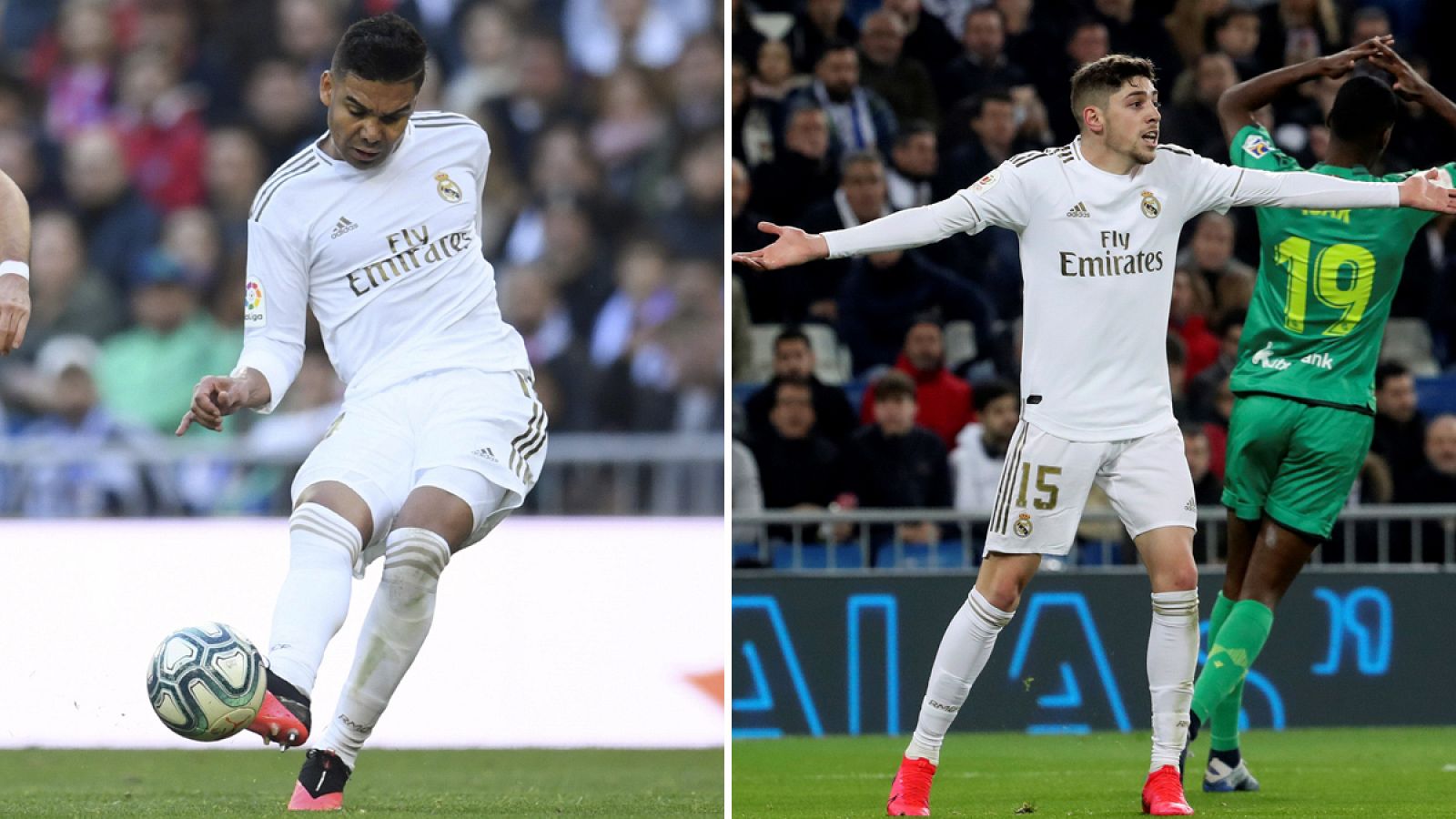 Casemiro (i) y Fede Valverde (d), básicos en el esquema de Zinedine Zidane