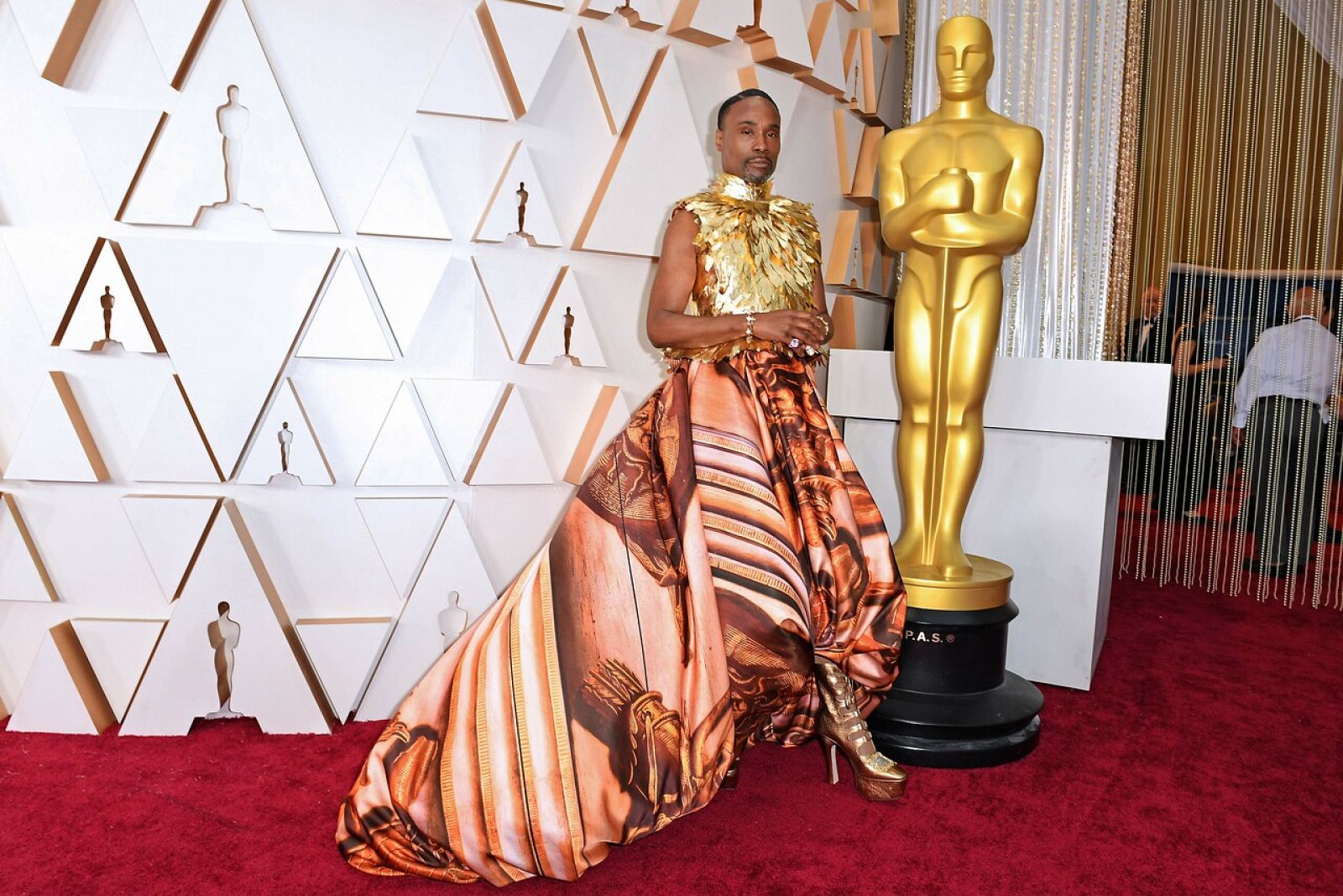 Gill Porter a su llegada a la alfombra roja de los Oscar.