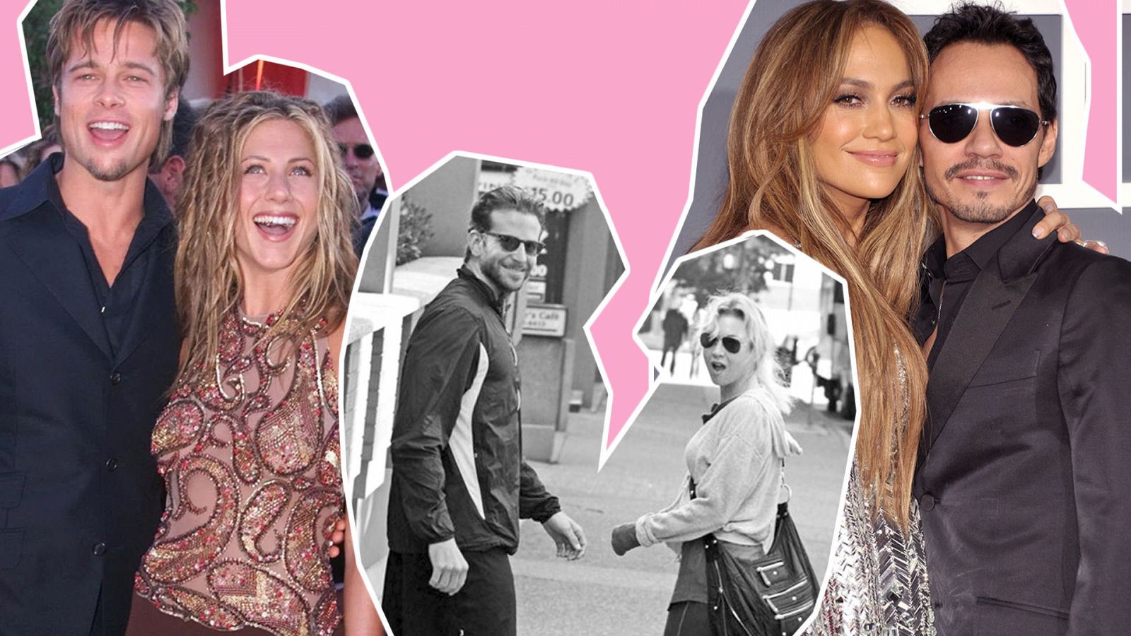 Brad Pitt y Jennifer Aniston, Renée Zellweger y Bradley Cooper, Marc Anthony y J. Lo