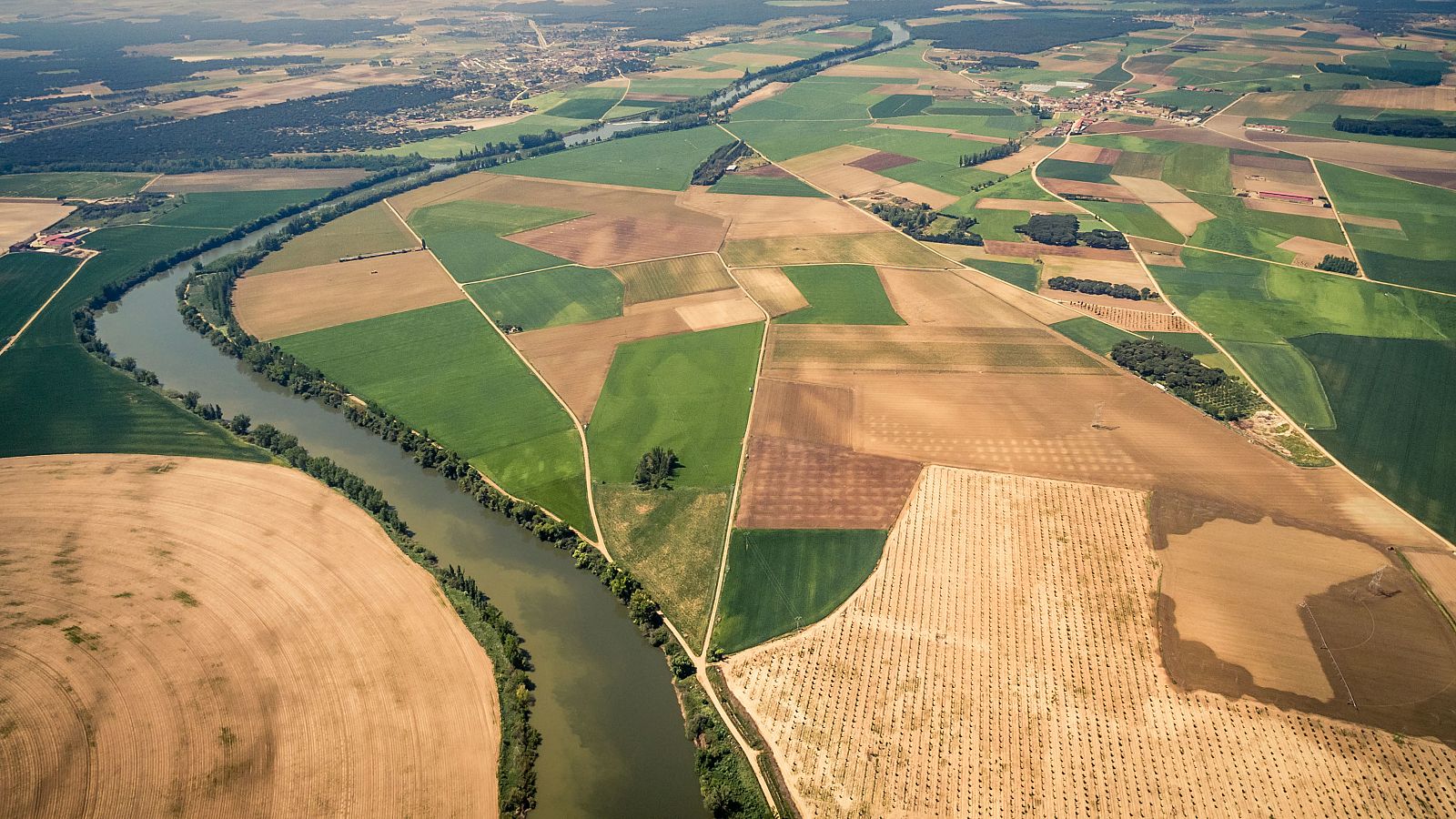 Imagen aérea de unos campos de cultivo