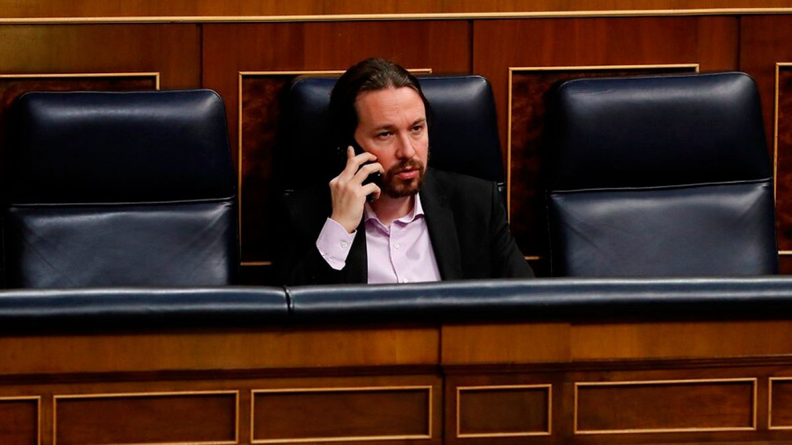 El vicepresidente segundo del Gobierno, Pablo Iglesias, en el Congreso