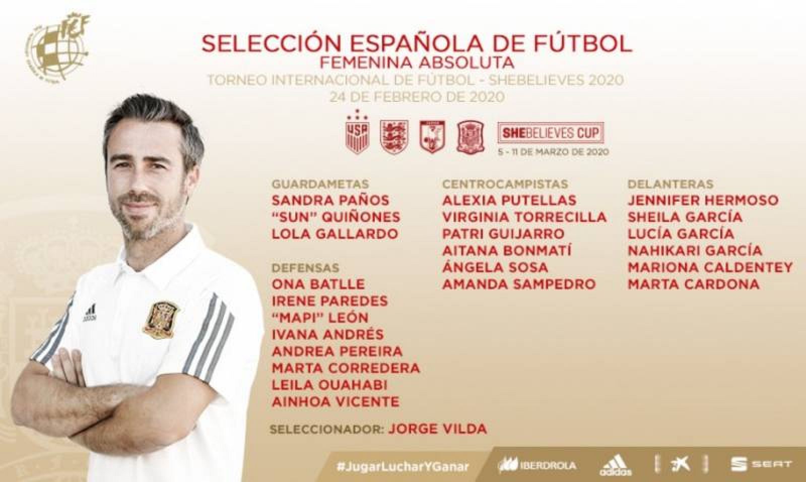 Imagen de la convocatoria de la selección española femenina de fútbol.