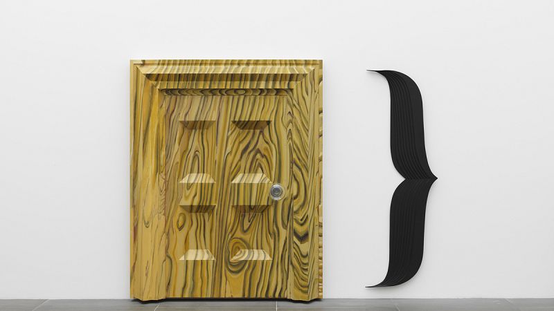 'Puerta' 1983¿84. Acrílico y laca sobre madera, vidrio y metal. Coleccción Kerstin Hiller y Helmut Schmelzer.