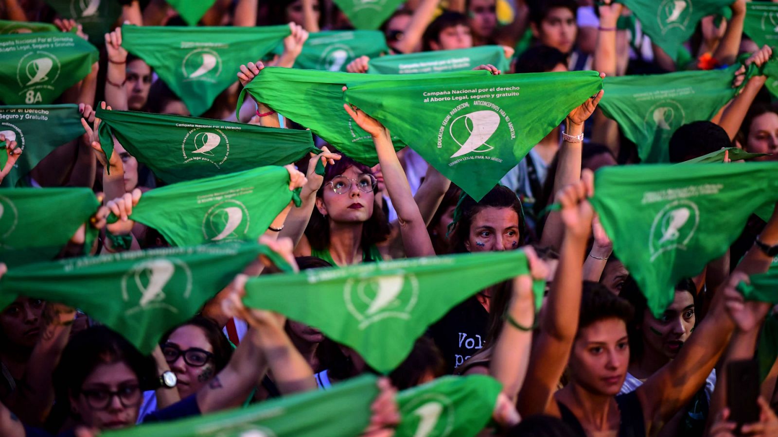 Manifestación de la marea verde que reclama el aborto legal en Argentina.