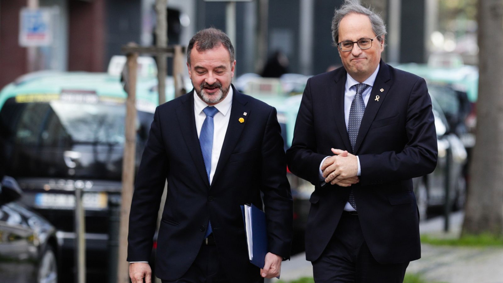 El presidente de la Generalitat, Quim Torra, y el conseller de Exteriores, Alfred Bosch