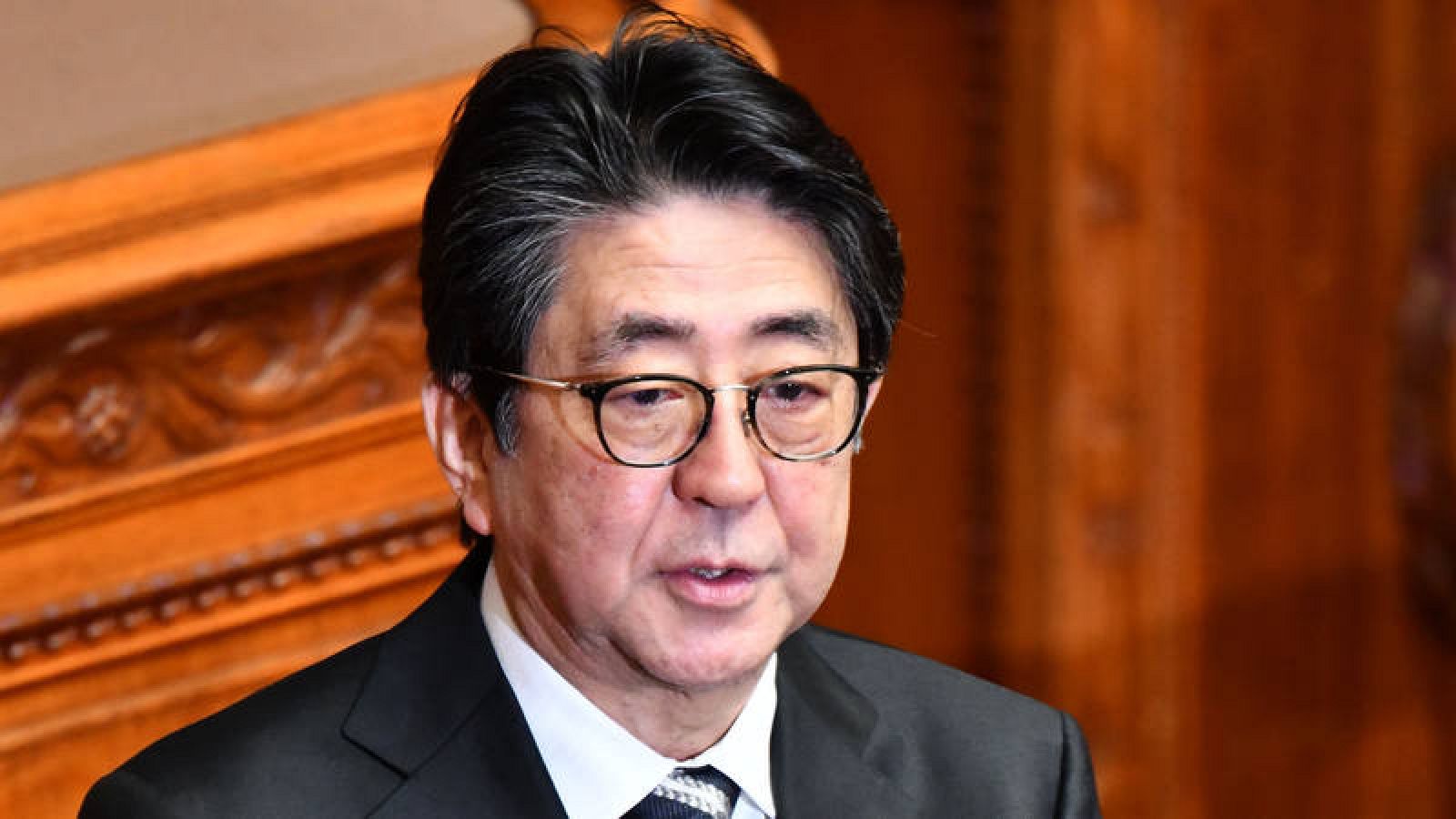 El primer ministro japonés Shinzo Abe en una sesión del parlamento. 