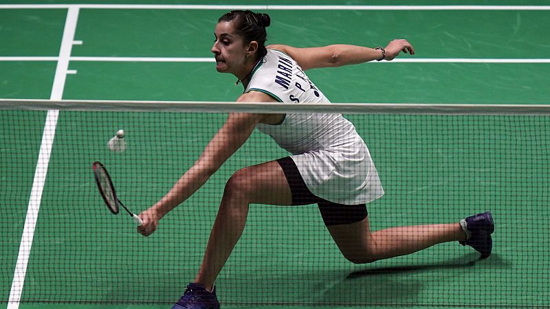 Carolina Marin en acción durante el All England