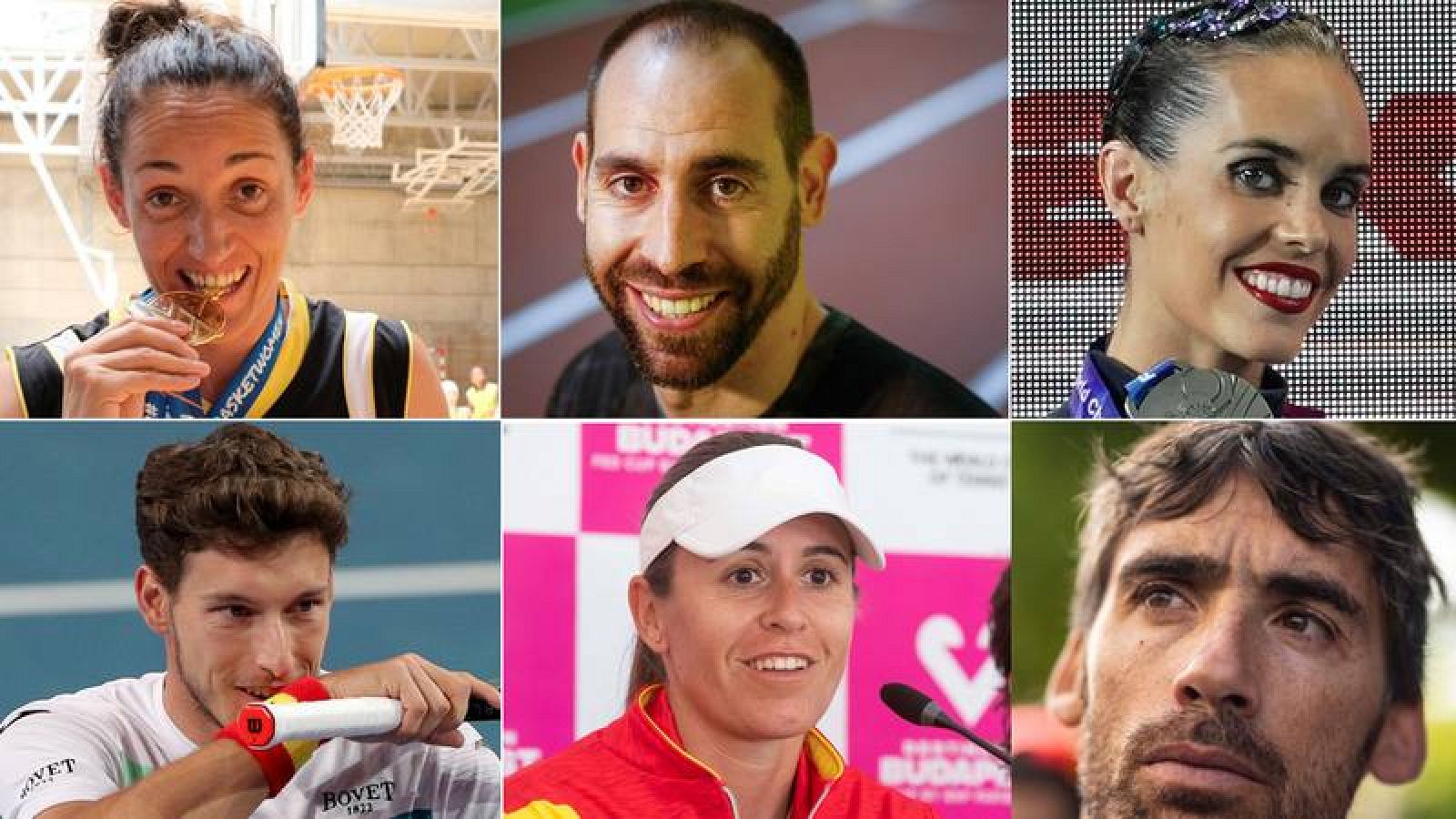 Montaje de imágenes de varios deportistas españoles 
