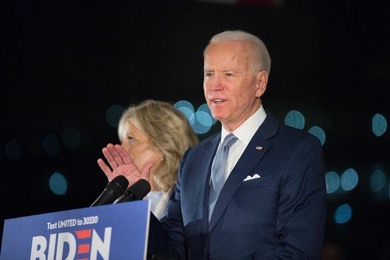 El candidato demócrata Joe Biden durante un evento en Pensilvania
