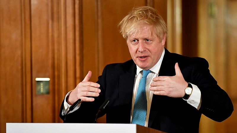Boris Johnson, durante una rueda de prensa