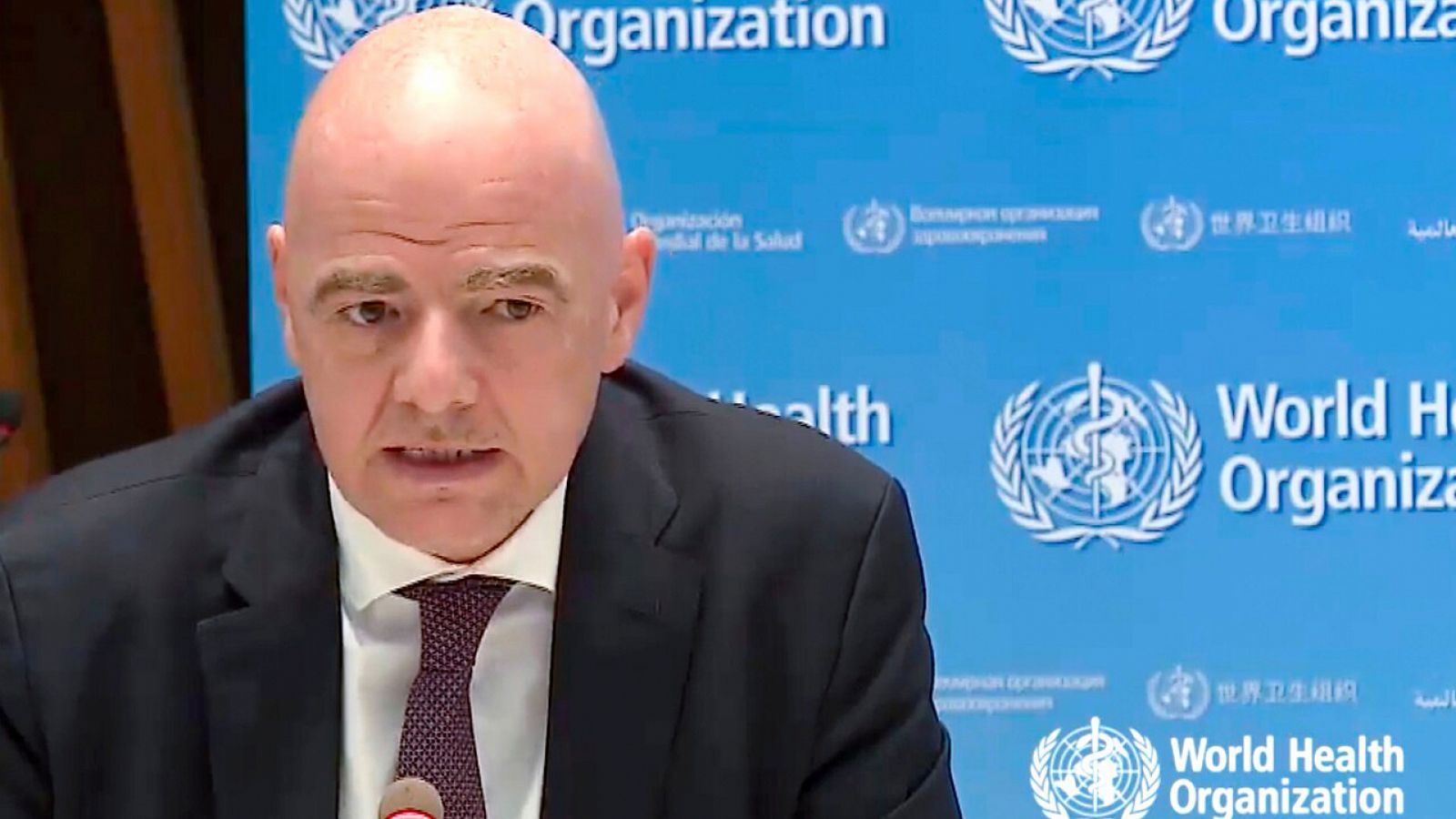 Gianni Infantino, presidente de la FIFA, en rueda de prensa.