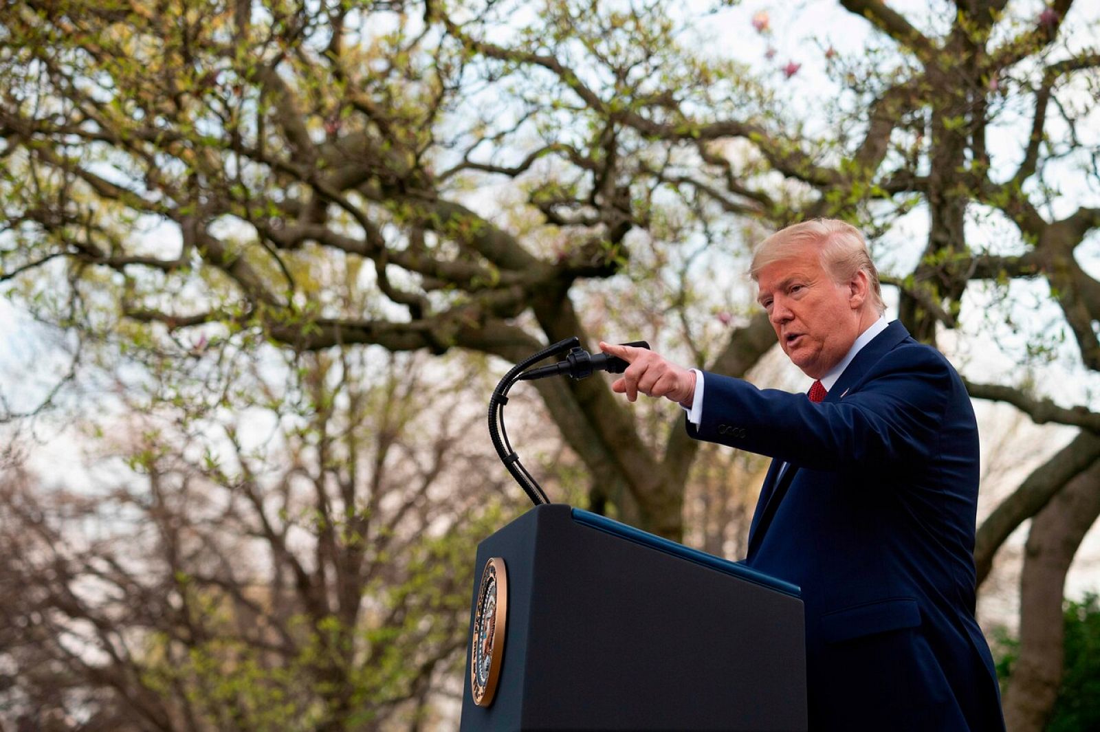 El Presidente de los Estados Unidos, Donald Trump, durante la rueda de prensa