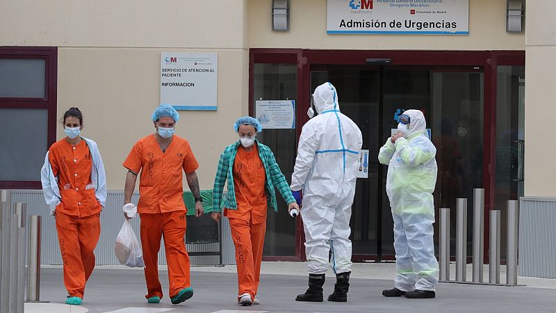 Vista de las inmediaciones del Hospital de campaña del Gregorio Marañón en Madrid