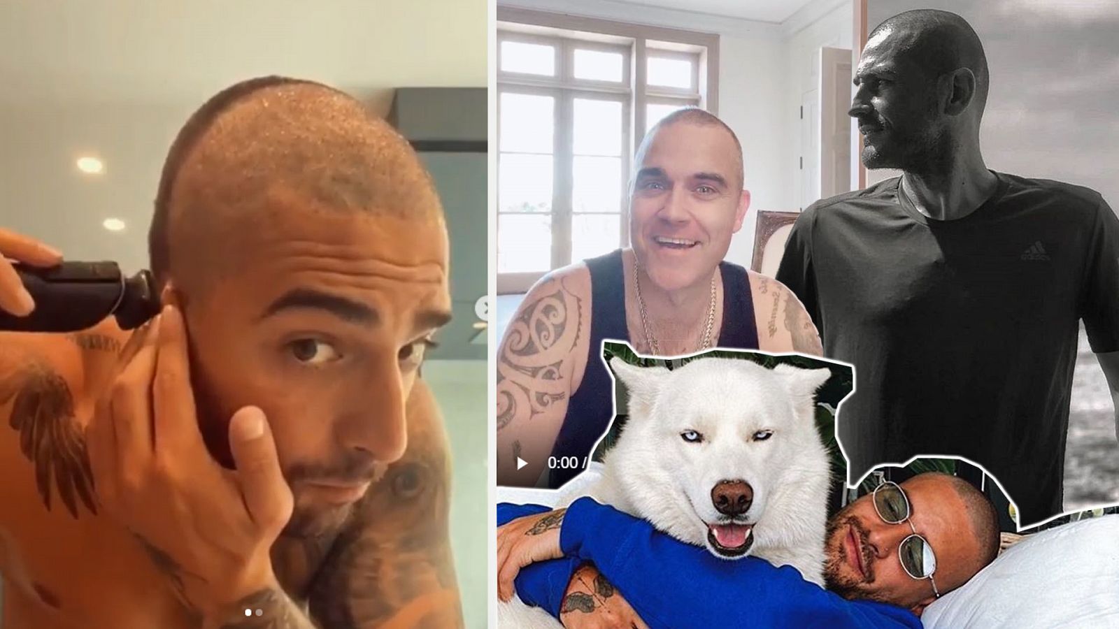 Maluma, Robbie Williams o Iker Casillas, entre los famosos que se han afeitado la cabeza