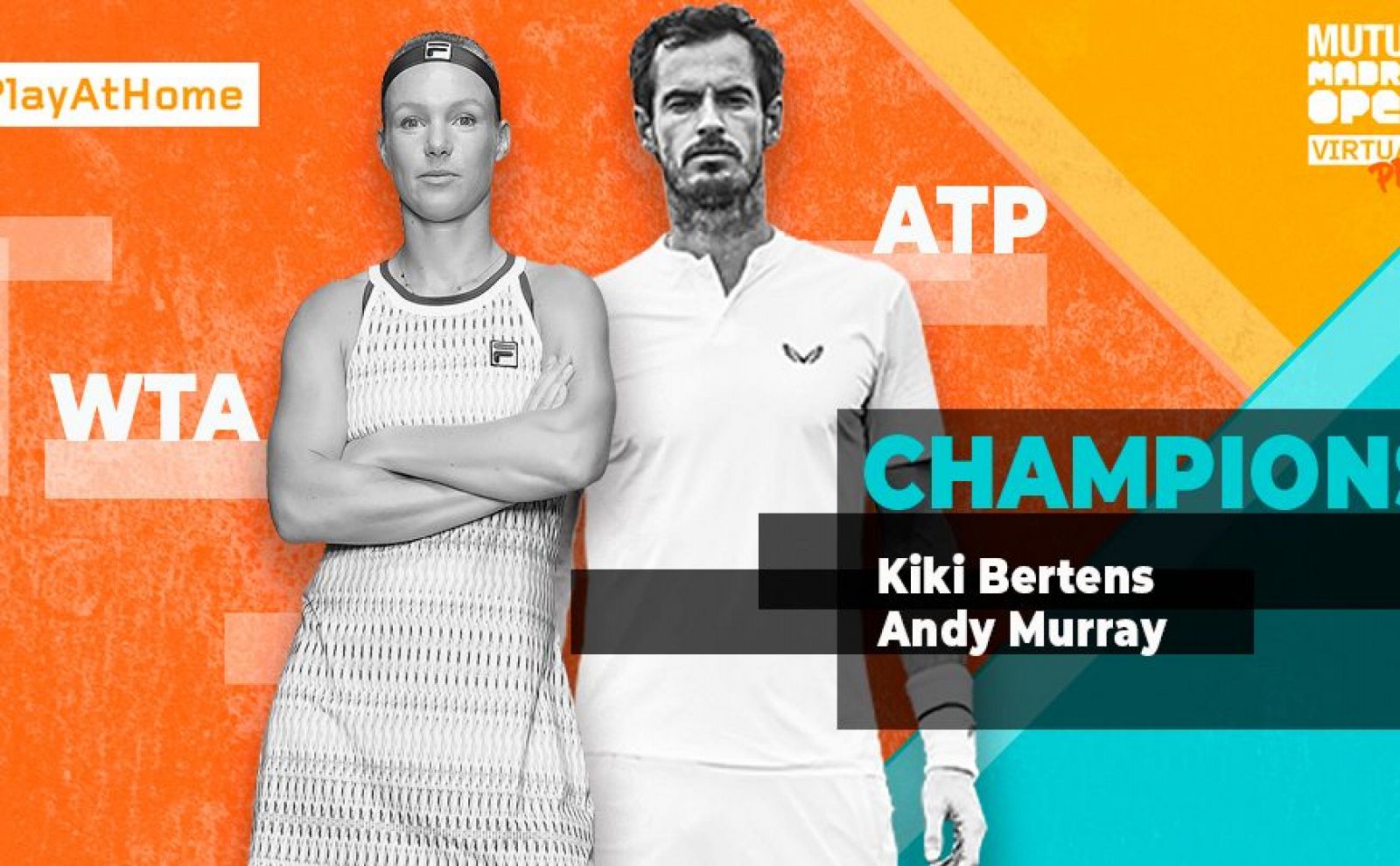 Imagen d elos dos vencedores del Mutua Madrid Open Virtual Pro: Andy Murray y Kiki Bertens.