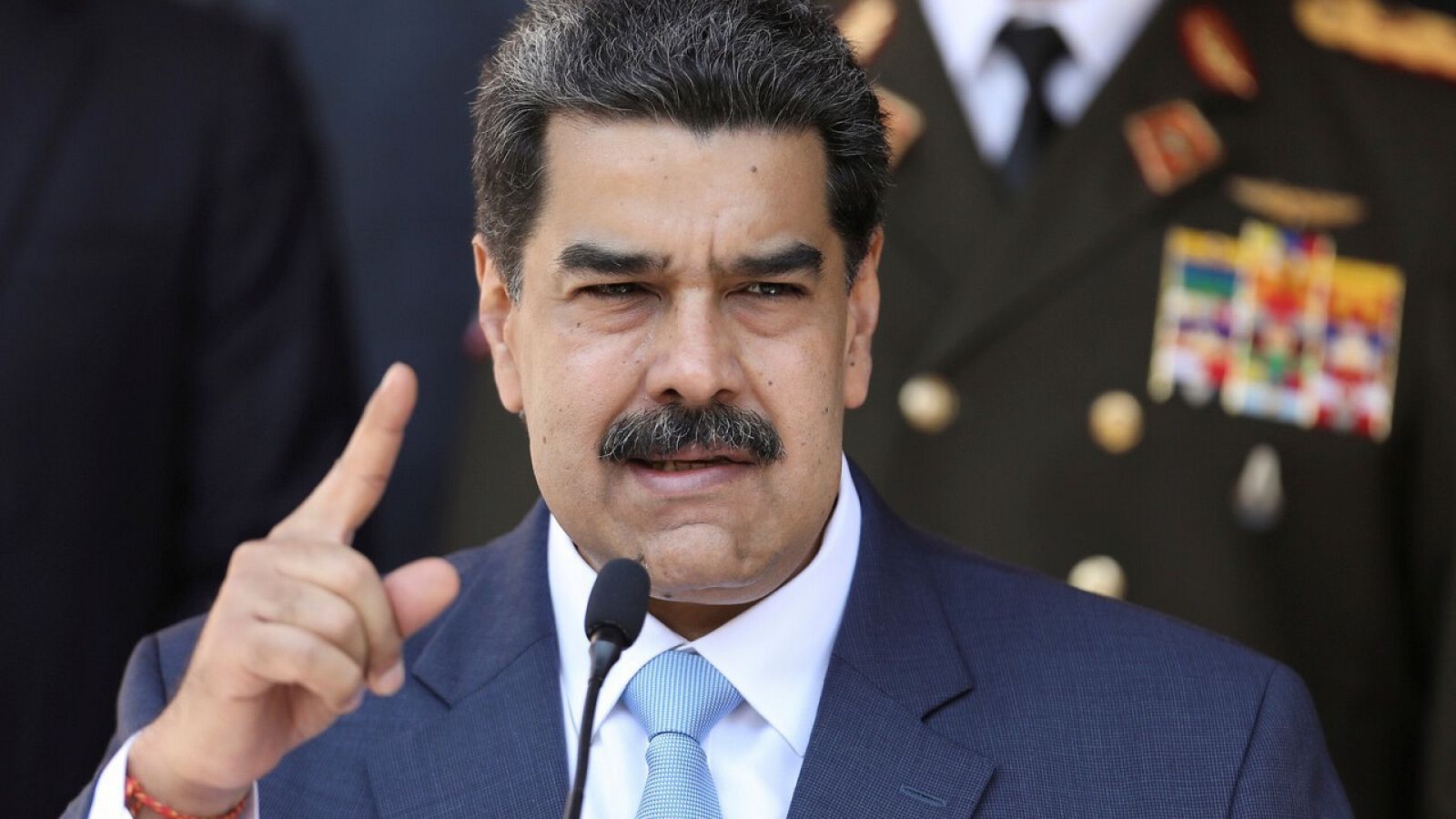 Nicolás Maduro durante una rueda de prensa en el Palacio de Miraflores 