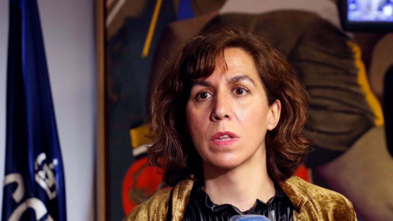 La presidenta del CSD, Irene Lozano tras reunirse con Luis Rubiales y Javier Tebas.