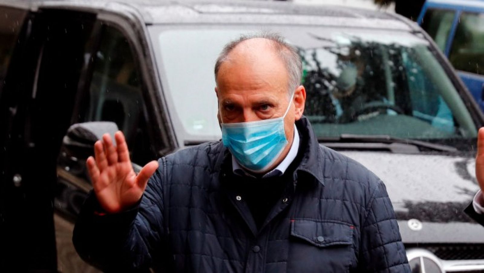 El presidente de LaLiga, Javier Tebas llegando a una reunión al CSD.