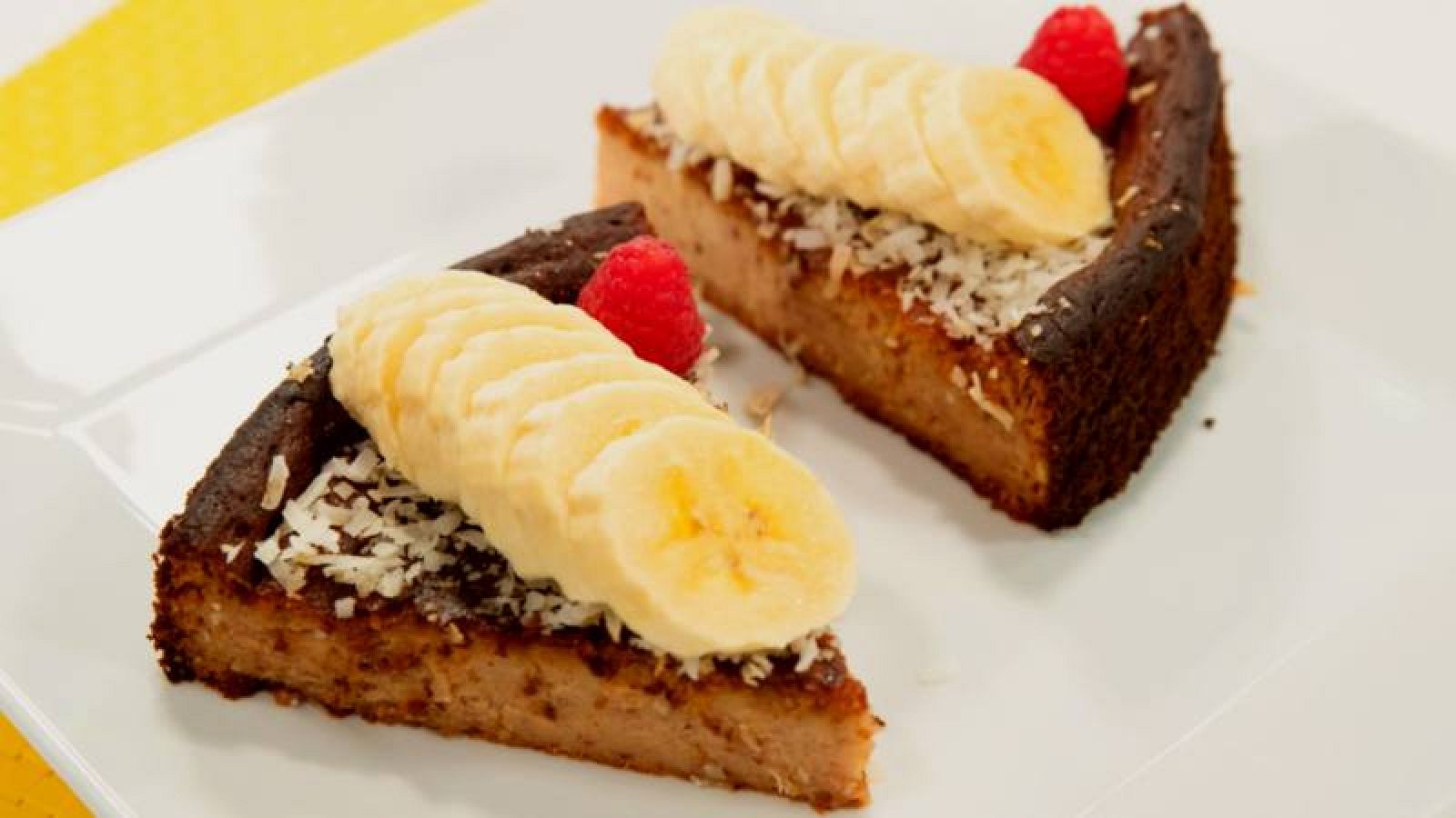 Tarta de plátano y requesón 