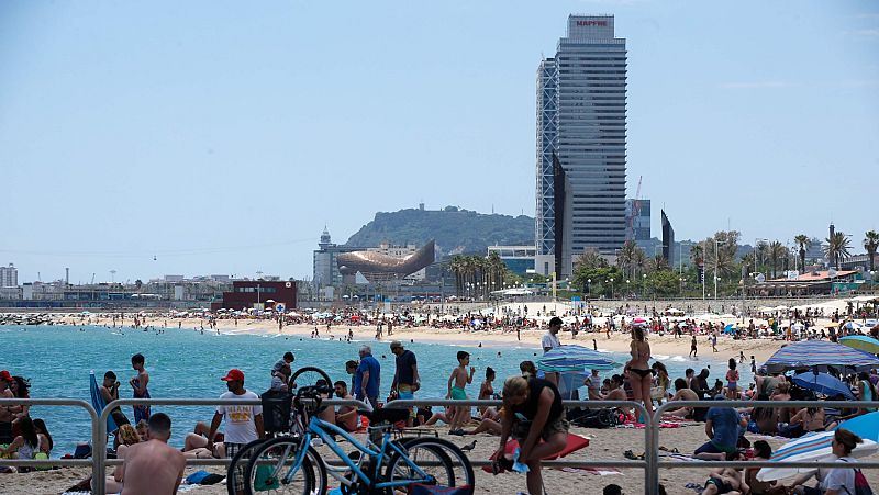 Una imagen de la playa de Nova Icaria, en Barcelona