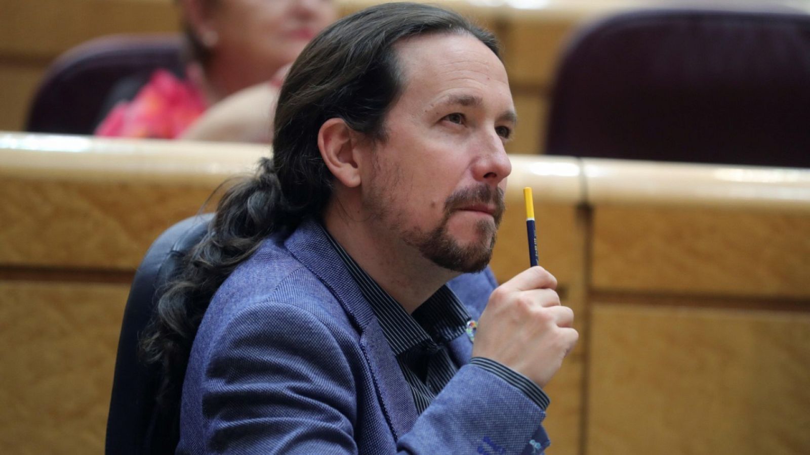 El vicepresidente segundo del Gobierno y secretario general de Podemos, Pablo Iglesias, en una imagen del 16 de junio de 2020 en una  sesión de control en el Senado.