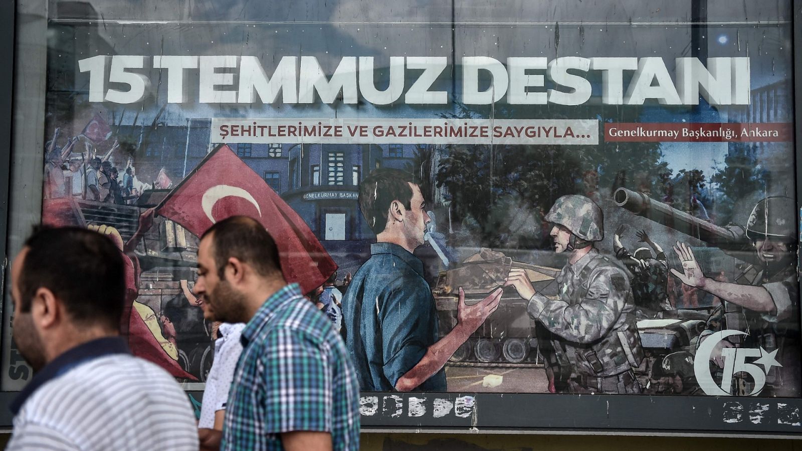 Imagen de 2017 en la que se conmemora el aniversario del fallido golpe de Estado contra Erdogan