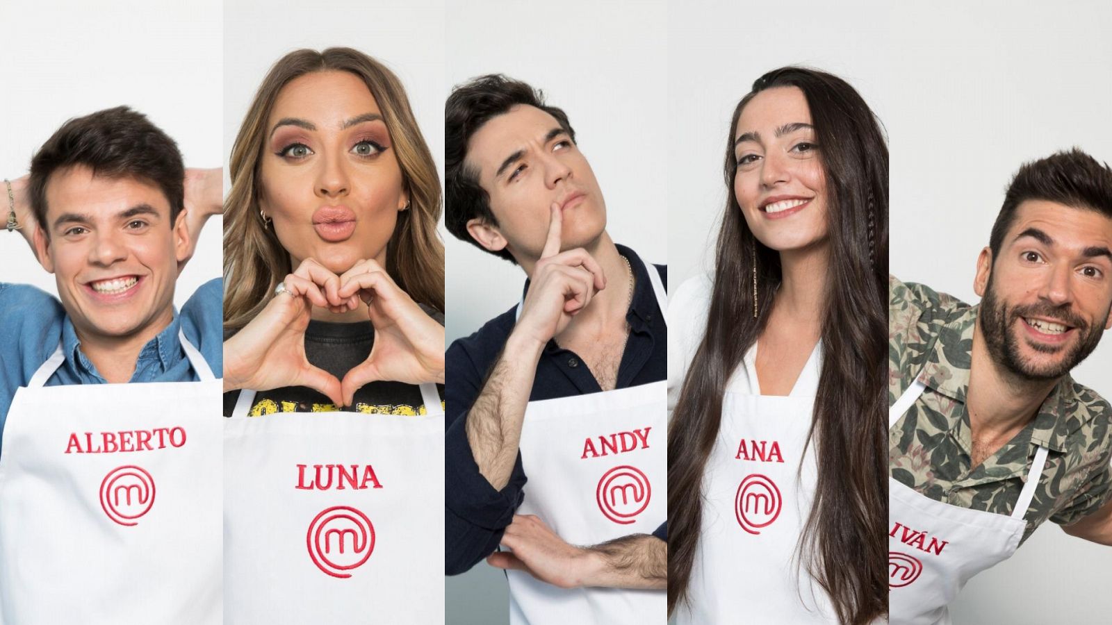 Alberto, Ana, Andy, Iván y Luna, los cinco finalistas de MasterChef