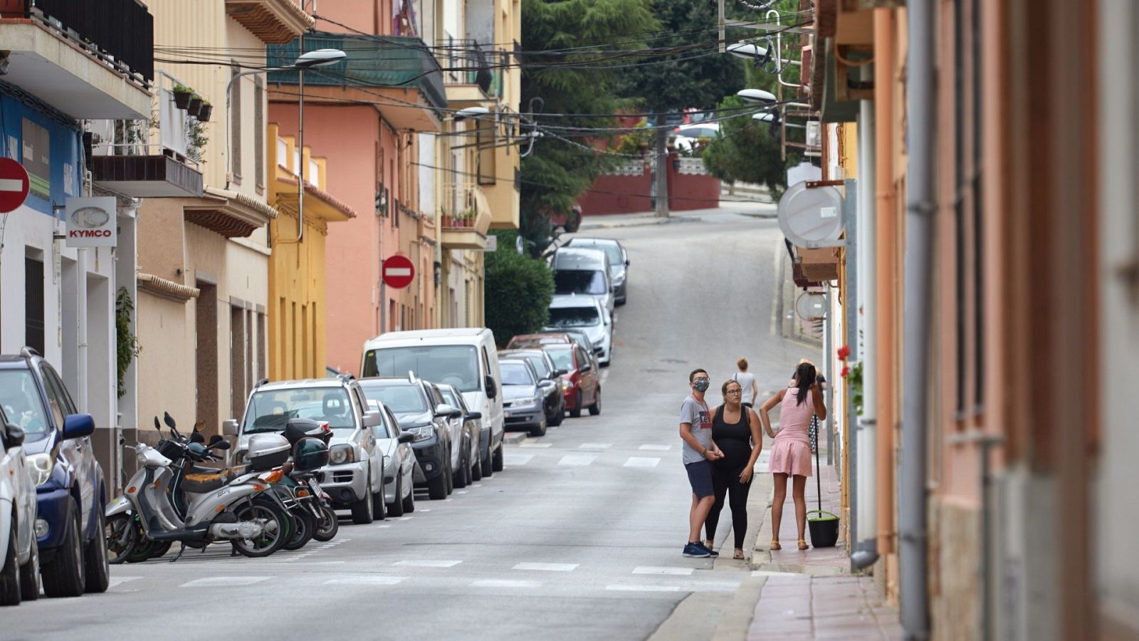 Vista de la calle Valencia, en Sant Feliu de Guíxols (Girona), donde se produjo la agresión.