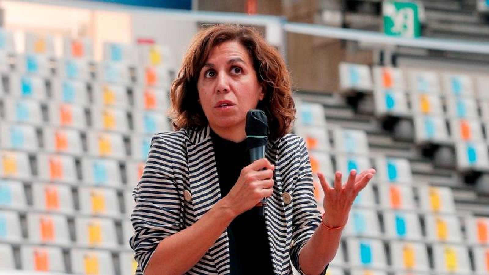 La presidenta del Consejo Superior de deportes, Irene Lozano, en un acto en Valencia.
