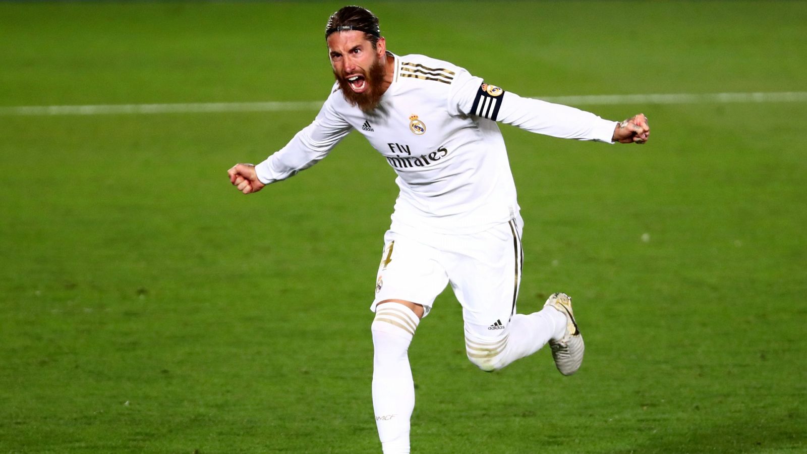 Sergio Ramos celebra el gol de la victoria ante el Getafe