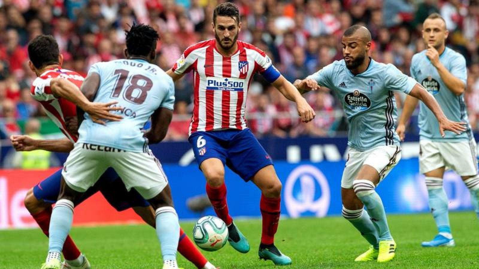 Lance del partido entre Atlético y Celta en septiembre de 2019.