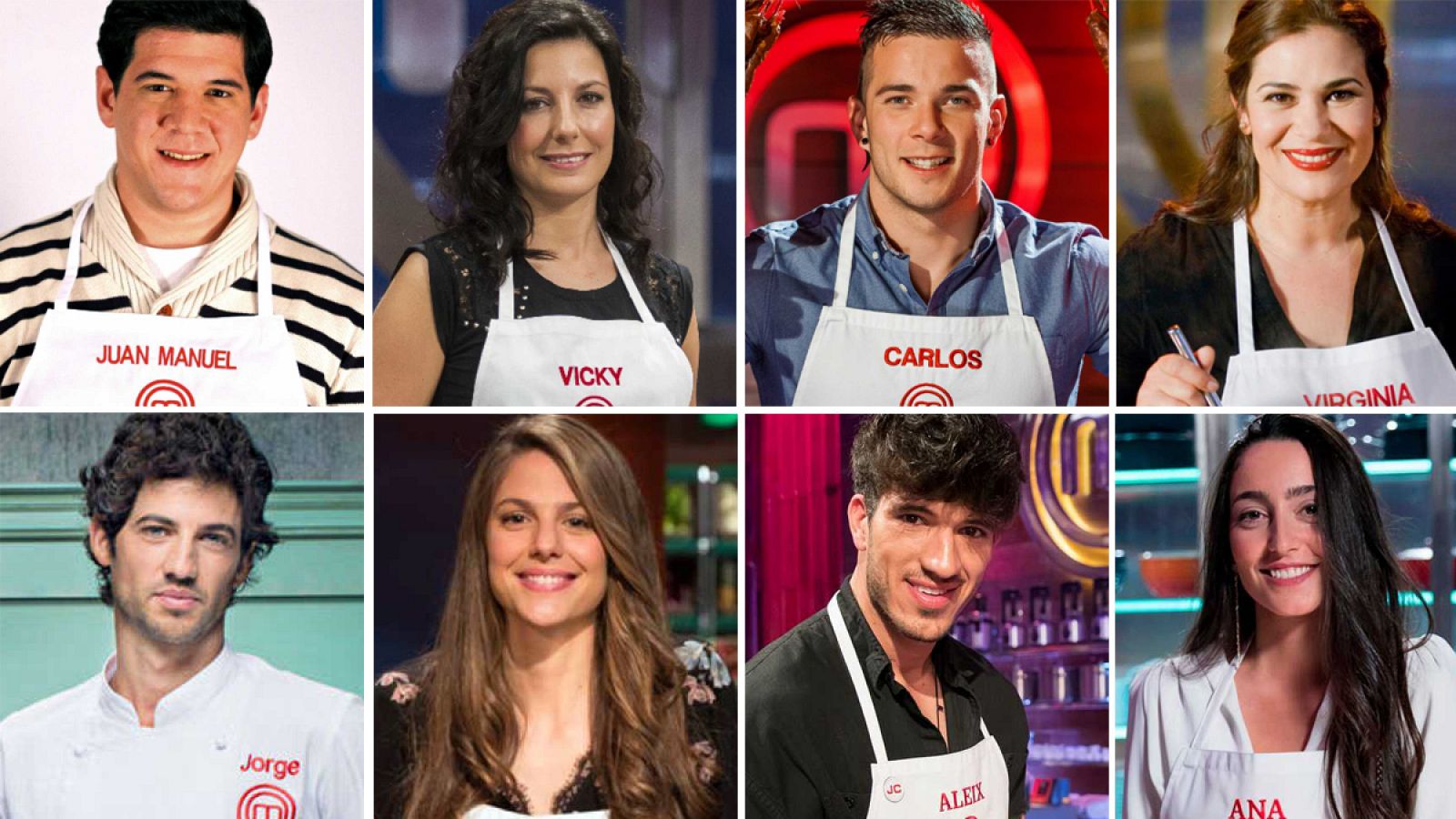 Los ocho ganadores de MasterChef España.