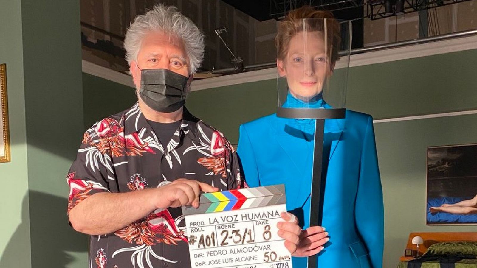 Pedro Almodóvar y Tilda Swinton