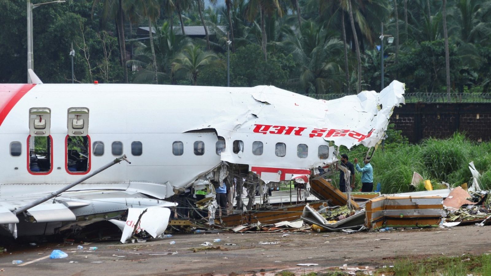 El avión accidentado en Calcuta, India