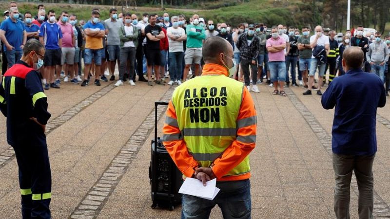 Trabajadores de la planta durante una de las concentraciones