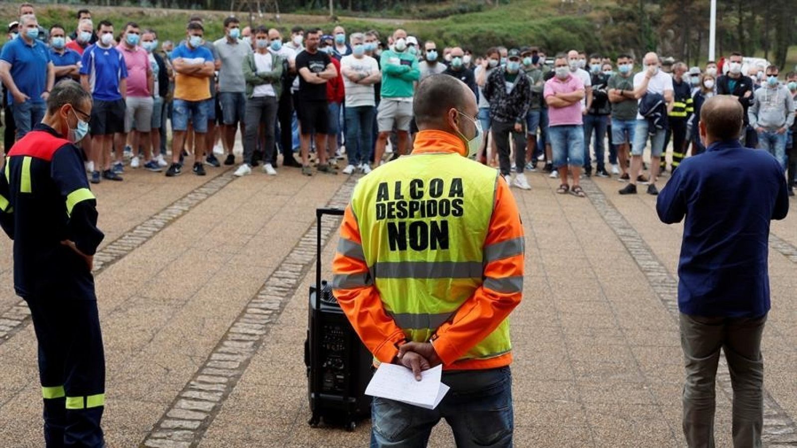  Trabajadores de la planta durante una de las concentraciones 