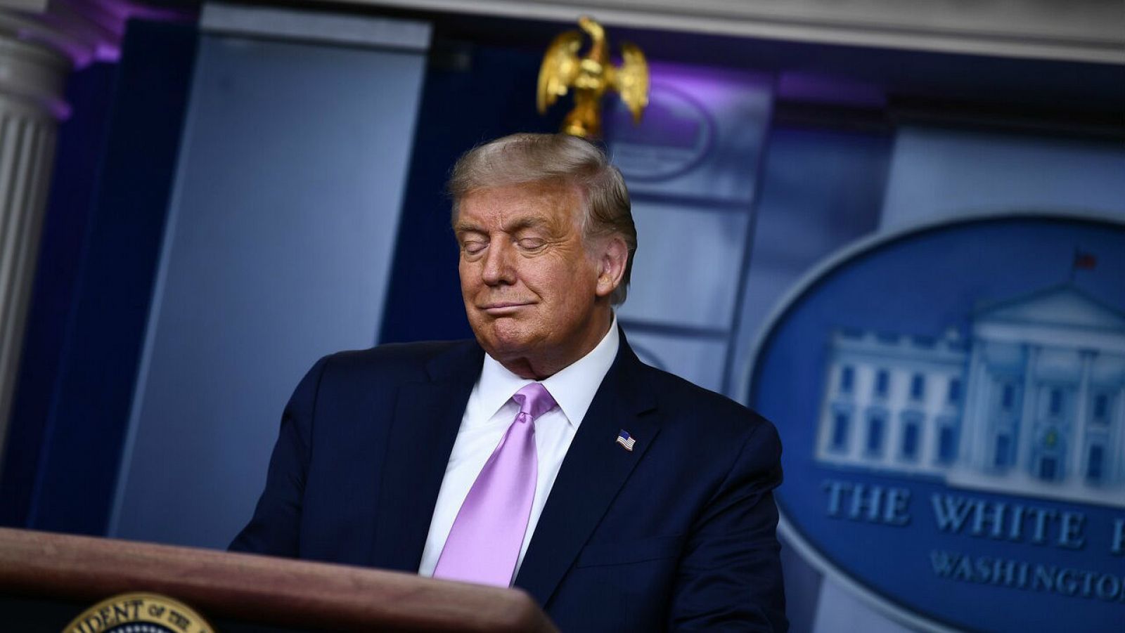 El presidente de Estados Unidos, Donald Trump, durante una conferencia de prensa en la Casa Blanca, en Washington, DC. 