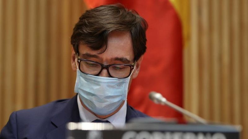El ministro de Sanidad, Salvador Illa, durante una comparecencia en la Comisión de Sanidad del Congreso