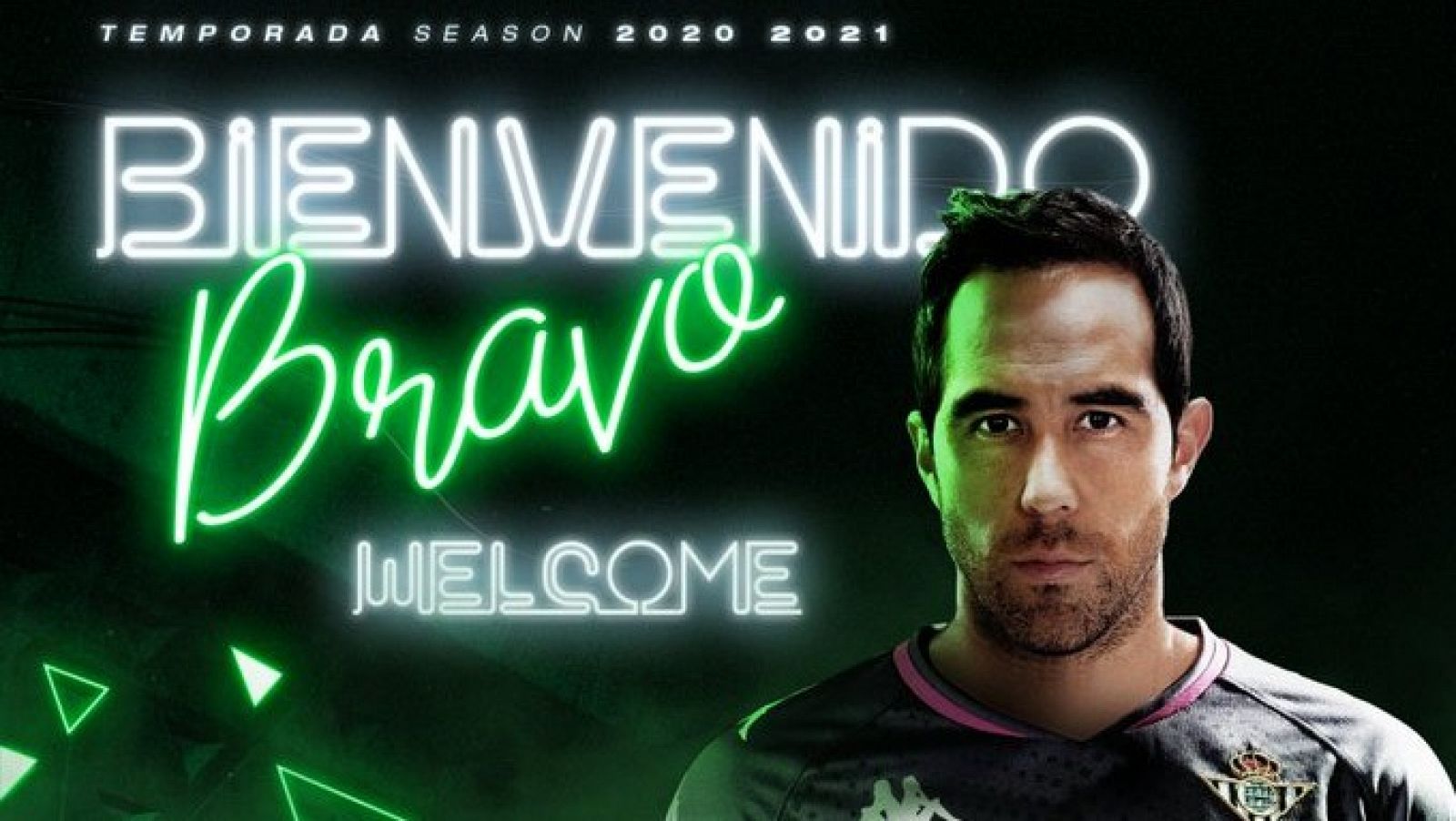 Imagen del portero Chileno Claudio Bravo en la página web del Betis.