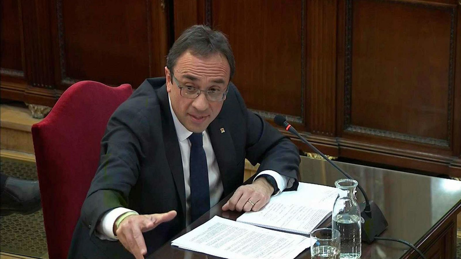 Josep Rull durante su declaración en el juicio por el referéndum ilegal del 1 de octubre (1-O). 