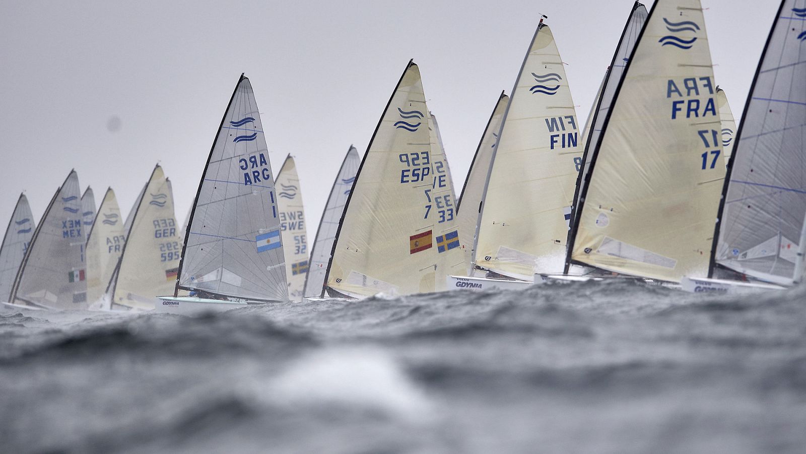 Imagen del Campeonato de Europa de vela en clase Finn.